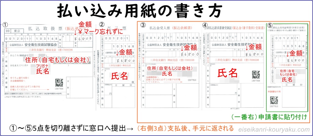 【衛生管理者】払込用紙の記入方法と記入例！コンビニ払いできる？